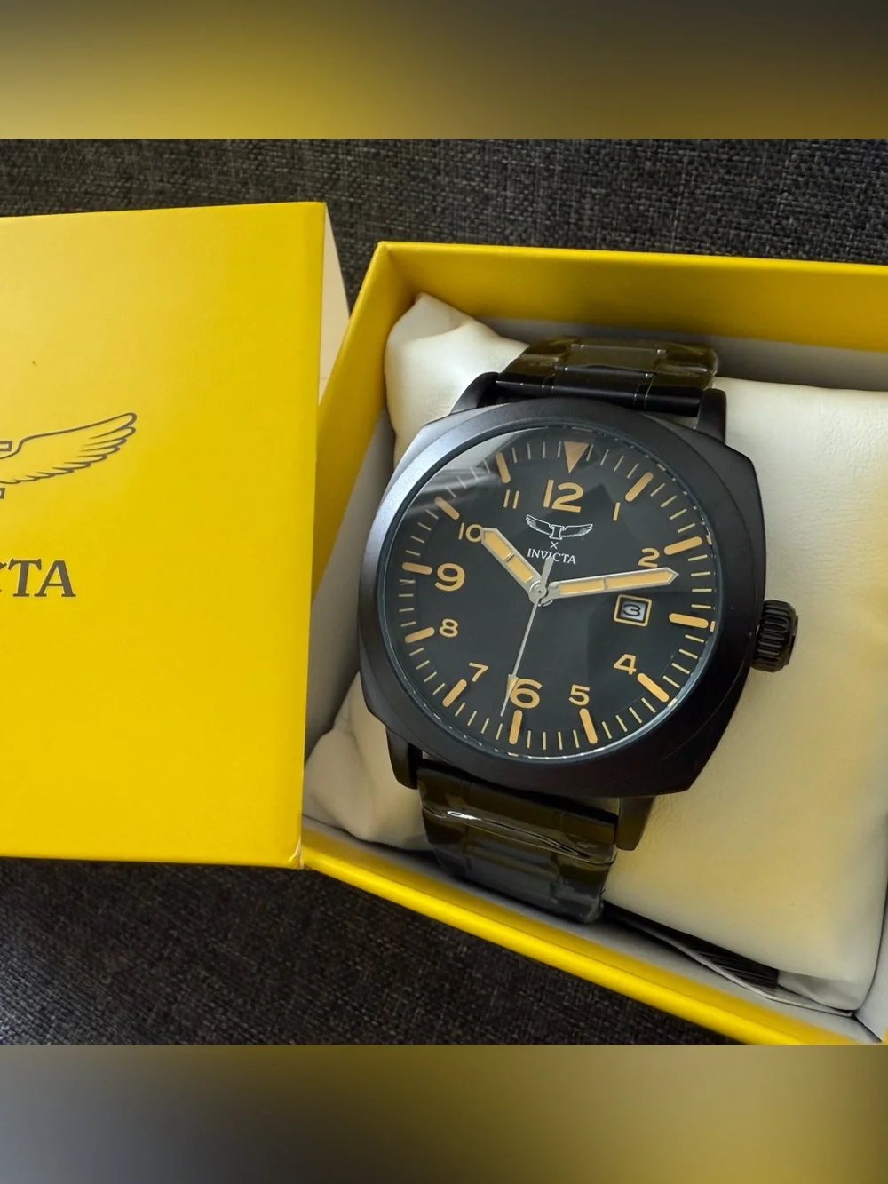 Invicta Black and Yellow Accent Men's Watch
